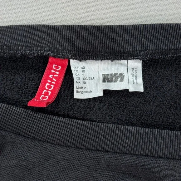 KISS Road Show 2012 Graphic Sweatshirt‎ Women's Size 10 Black Gold Writing H&M - Picture 6 of 6